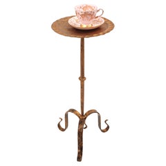 French Drinks or Side Table  / Martini Table in  Gilt Iron, 1940s