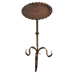 French Drinks Table / Side Table / Martini Table in Gilt Iron with Wavy Top