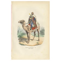 French Dromedary Regiment 1798, Napoleon Egypt Campaign Military Print, 1843