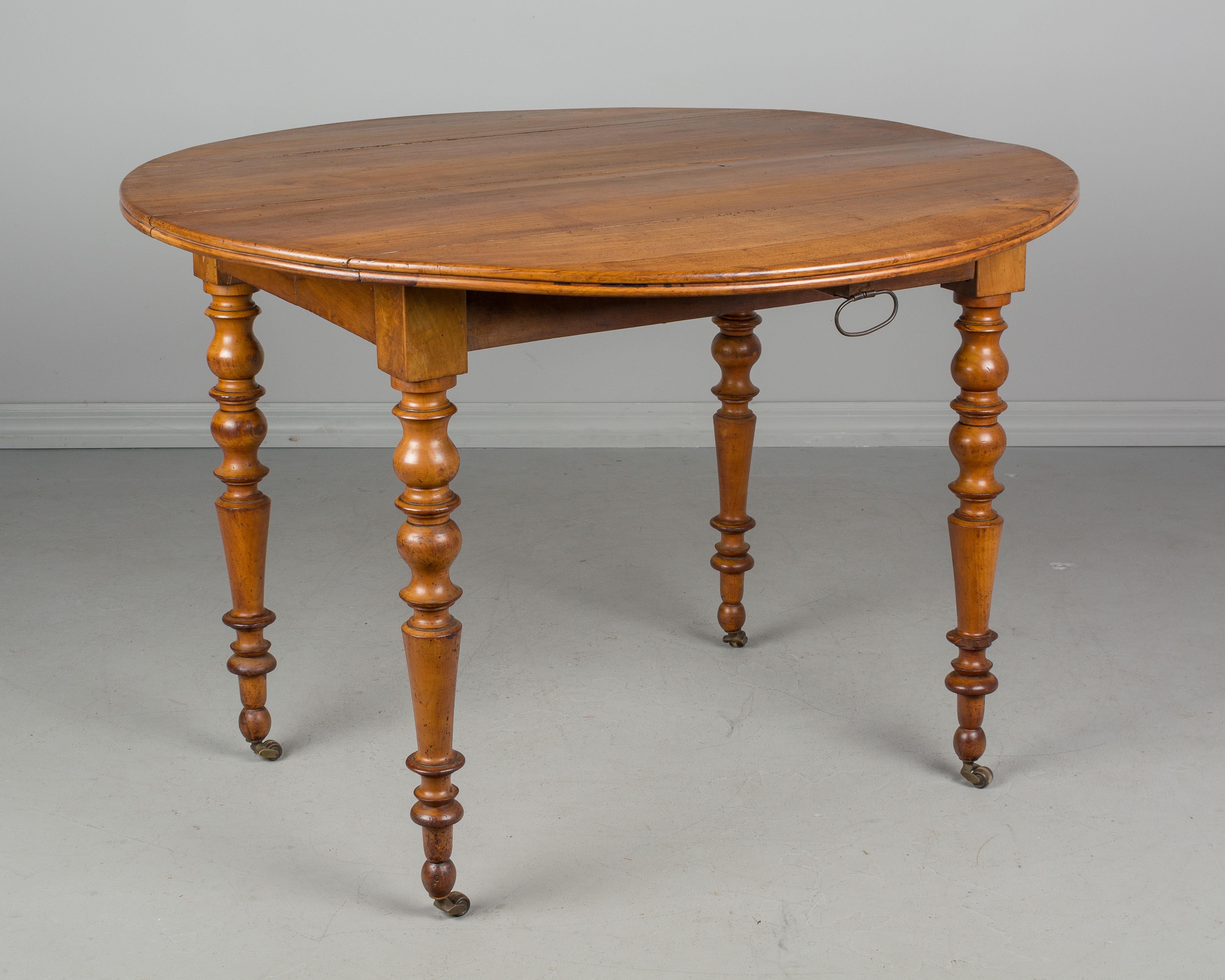 Brass French Drop-Leaf Dining Table