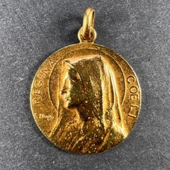 French Dropsy 18k Yellow Gold Virgin Mary Charm Pendant