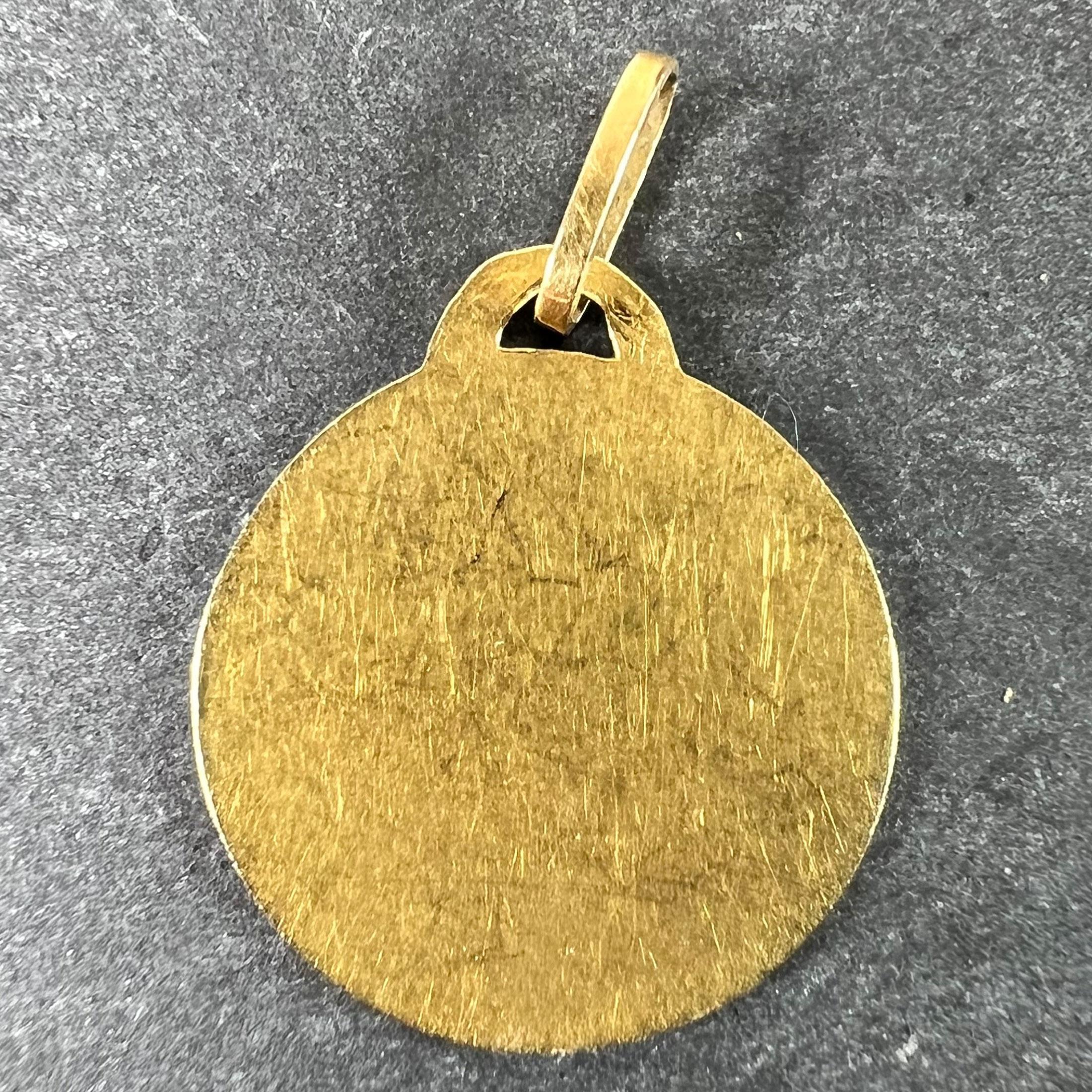 Pendentif en or jaune 18K avec breloque en forme de médaille de la Vierge de Dropsy française Bon état - En vente à London, GB
