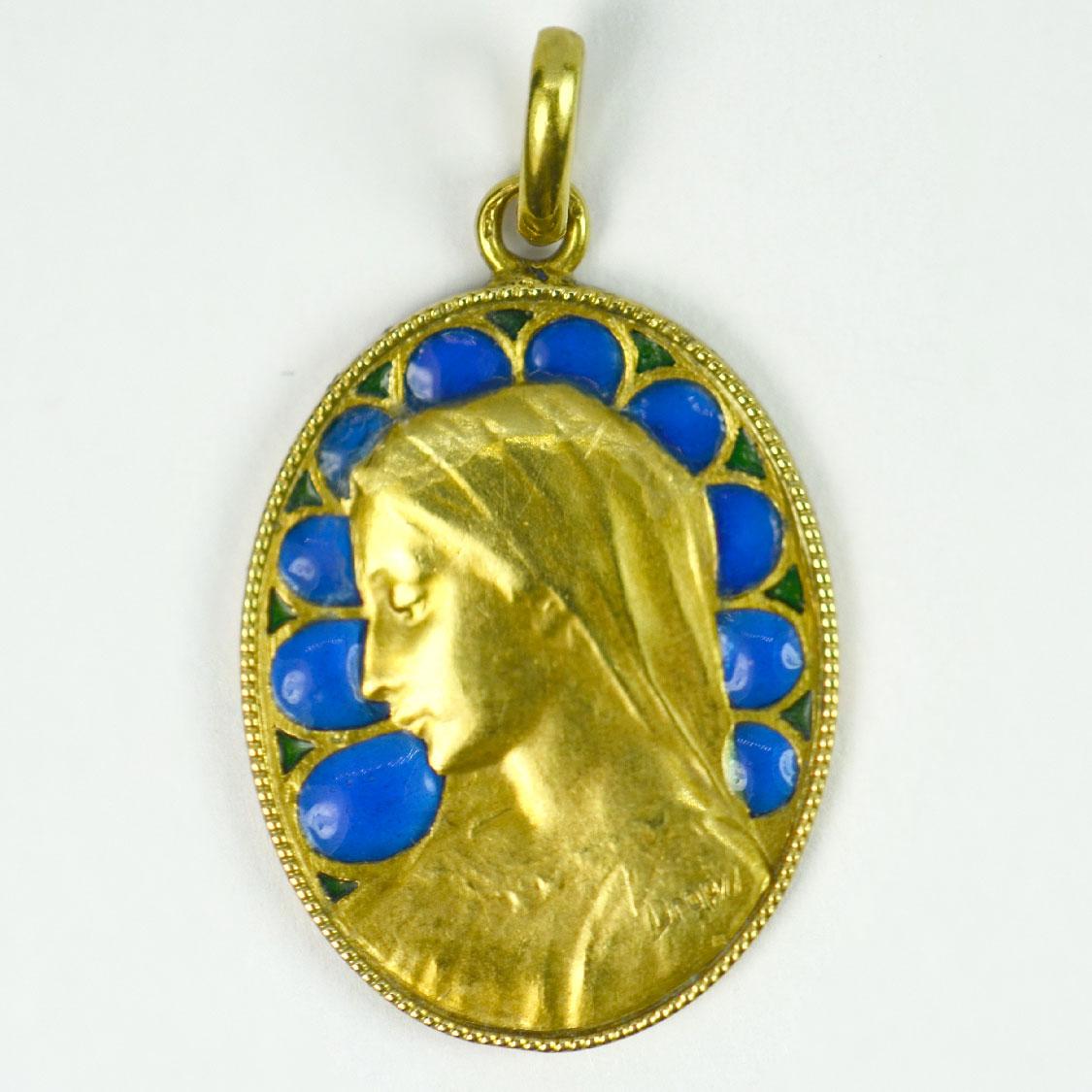 gold blessed mother pendant