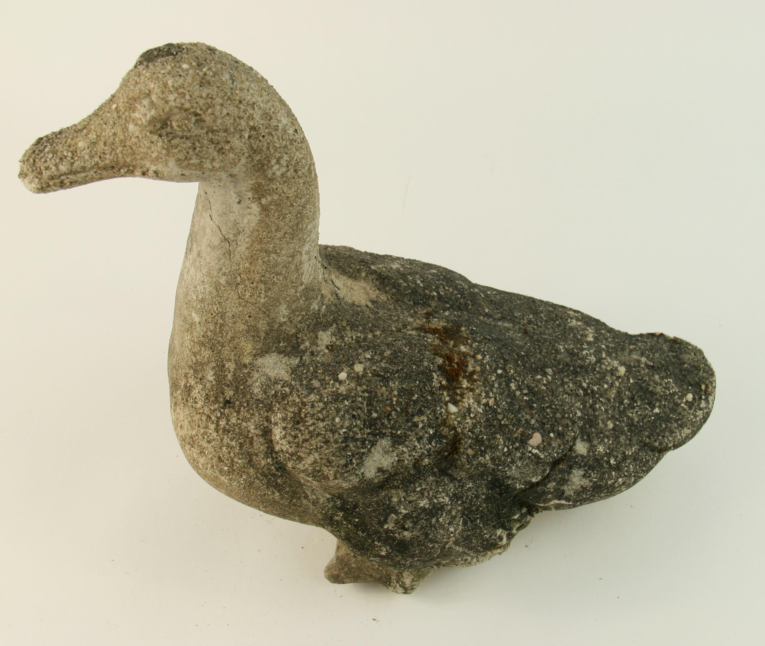 Mid-20th Century Carved Stone French Duck Garden Ornament, circa 1940