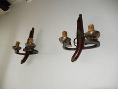 French Duelling Pistols Guns Sconces, circa 1920