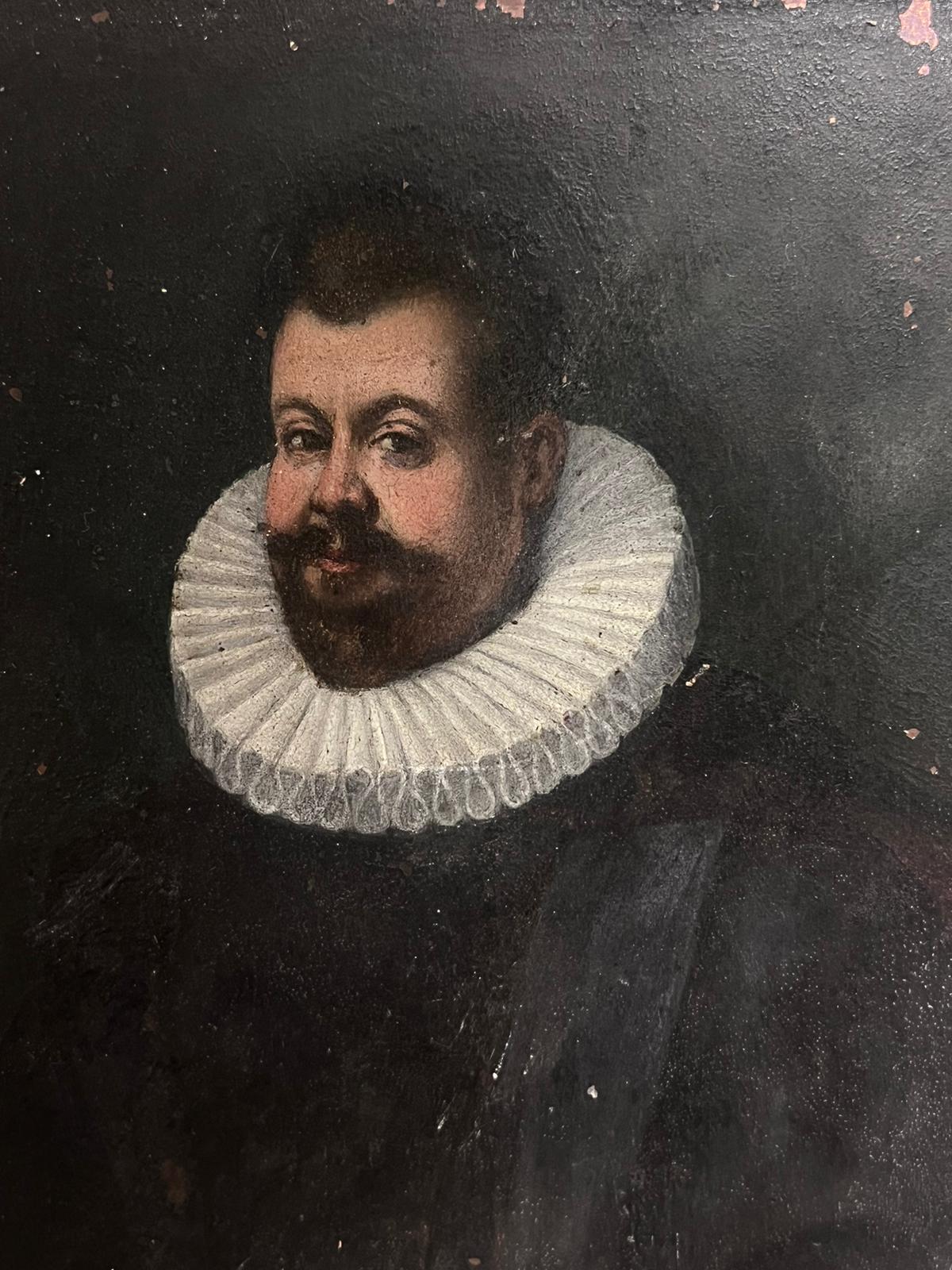 Portrait of a Gentleman wearing a Ruff Collar
Dutch/ French artist, 18th century
oil painting on copper, unframed
copper board : 6.75 x 5 inches
provenance: private collection, UK
condition: good and sound condition, a few small areas of paint loss. 
