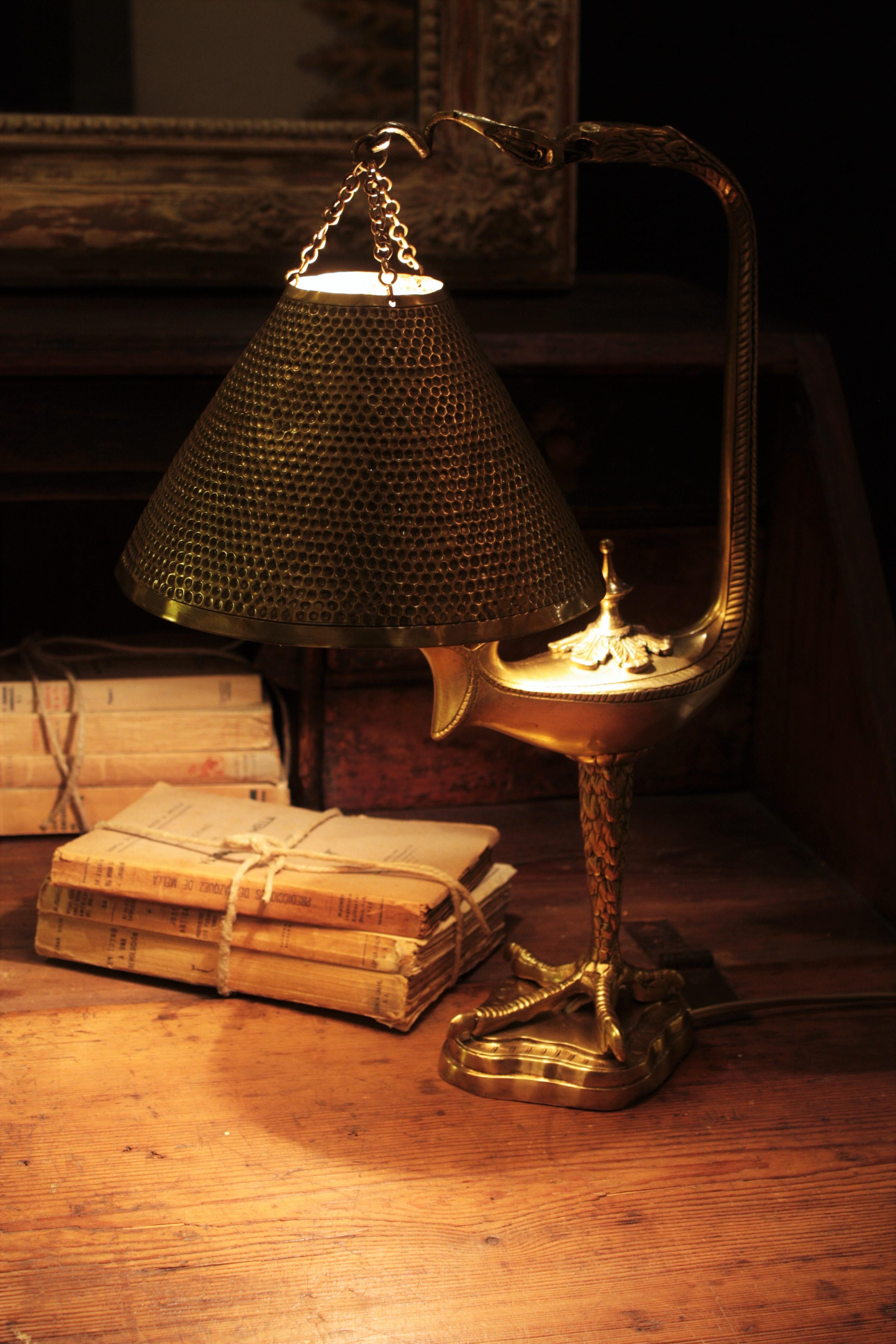 20th Century French Eagle Table Lamp in Brass,  Muller Frères Style