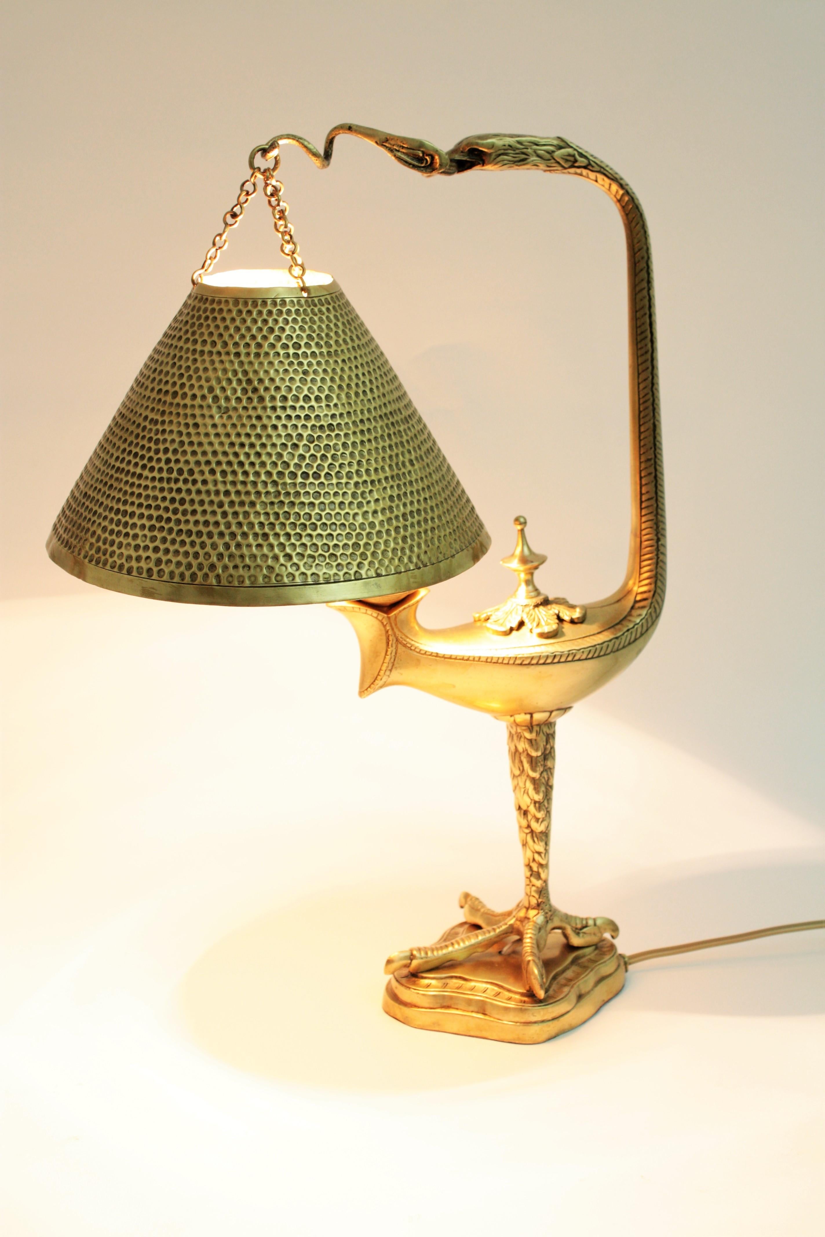 French Eagle Table Lamp in Brass,  Muller Frères Style 2