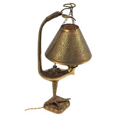 Französische Adler-Tischlampe aus Messing, Muller Frères-Stil