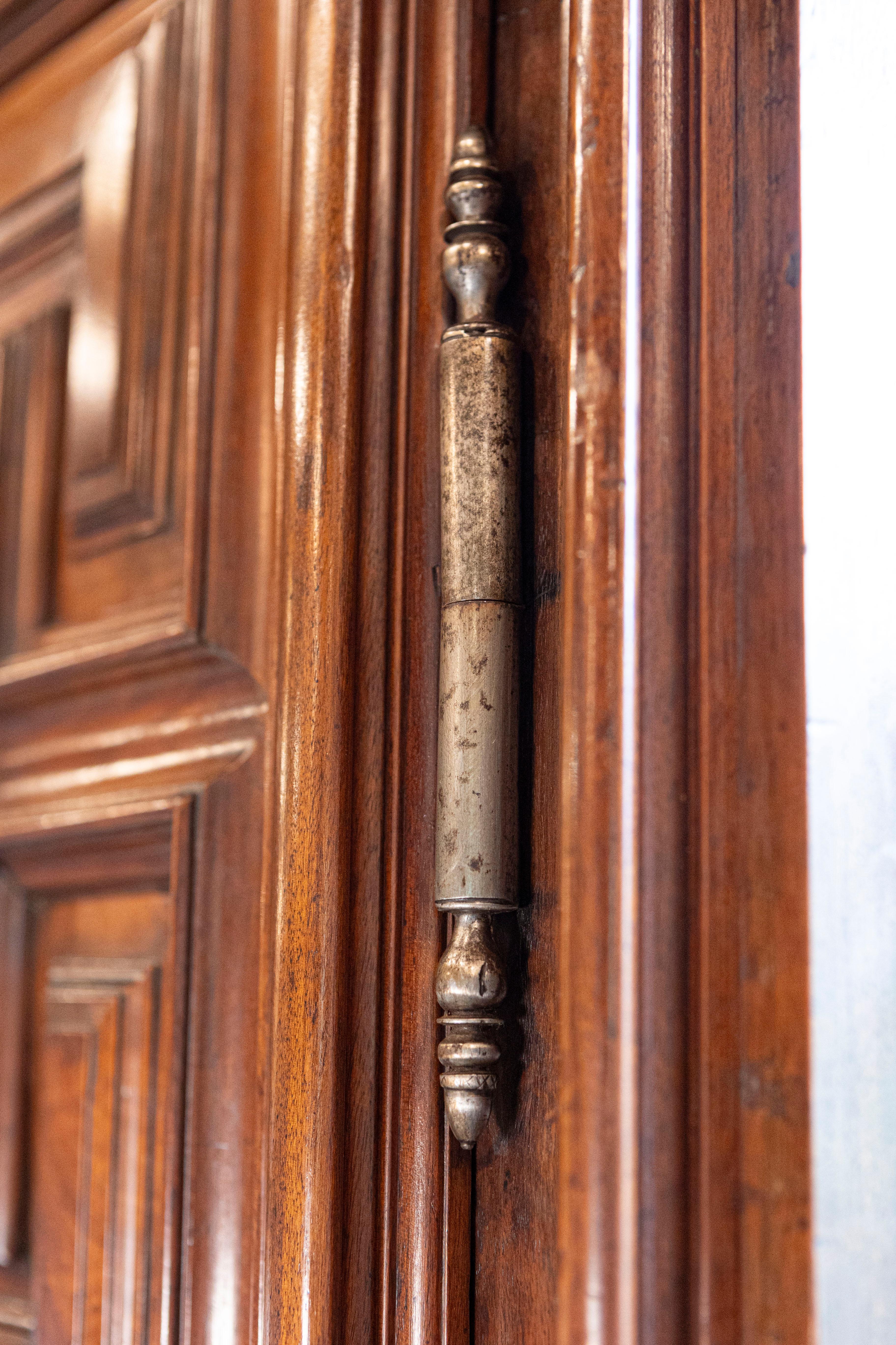 French Early 17th Century Louis XIII Period Walnut Armoire with Geometric Motifs 1