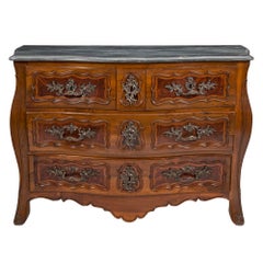 Antique French Early 18th Century Louis XV Period Walnut Commode De Chateau