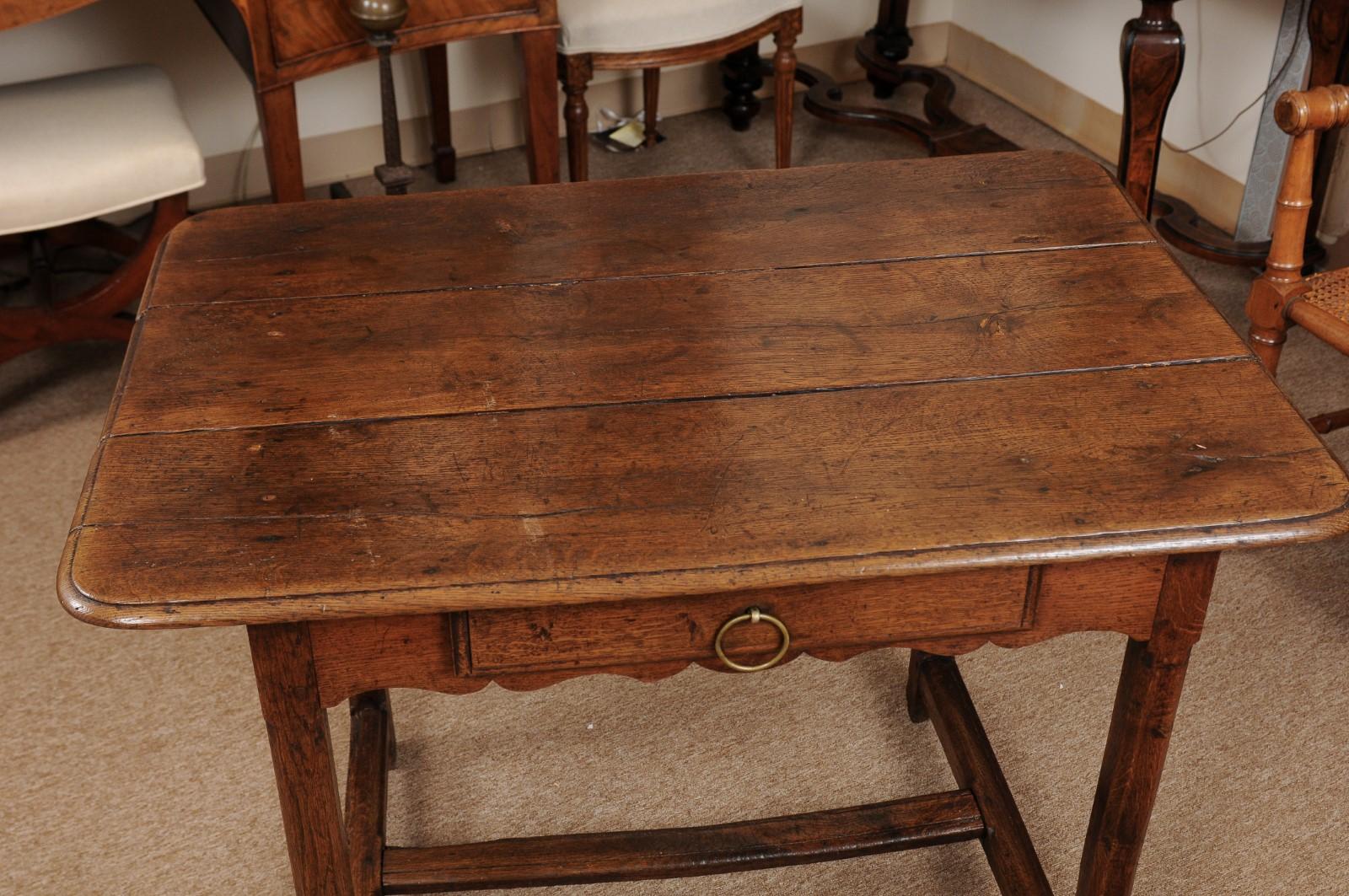 French Early 18th Century Oak Side Table 1