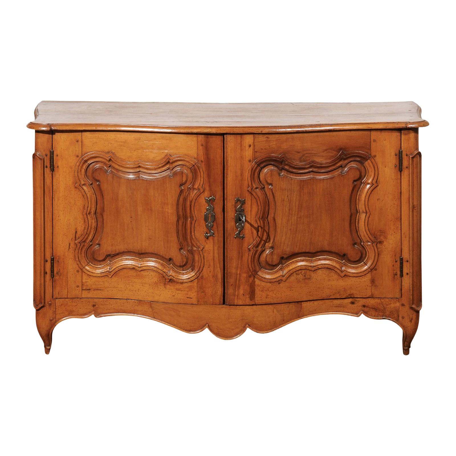 French Early 18th Century Régence Period Pearwood Buffet from Burgundy