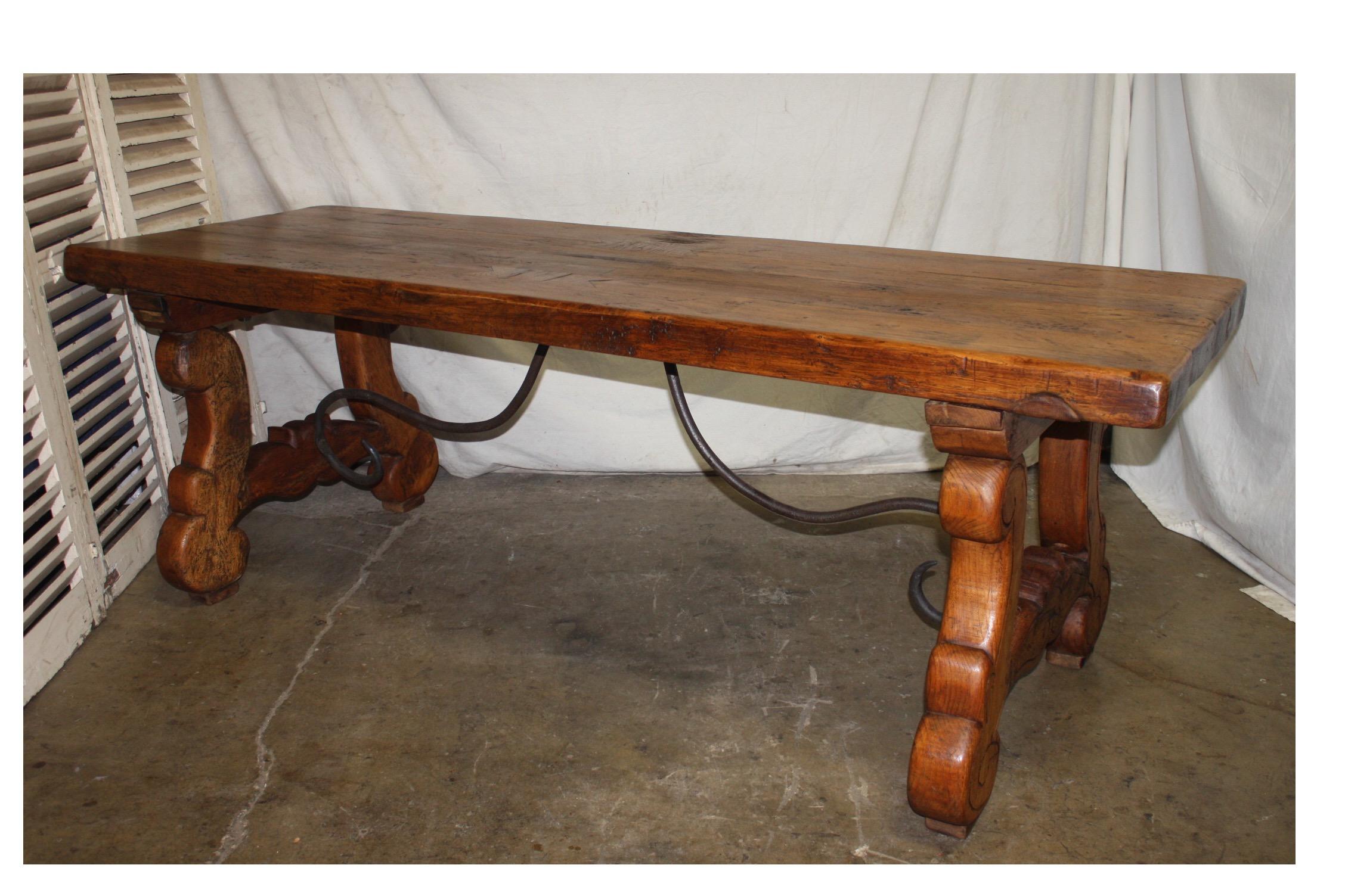 French Early 18th Century Trestle Table In Good Condition In Stockbridge, GA