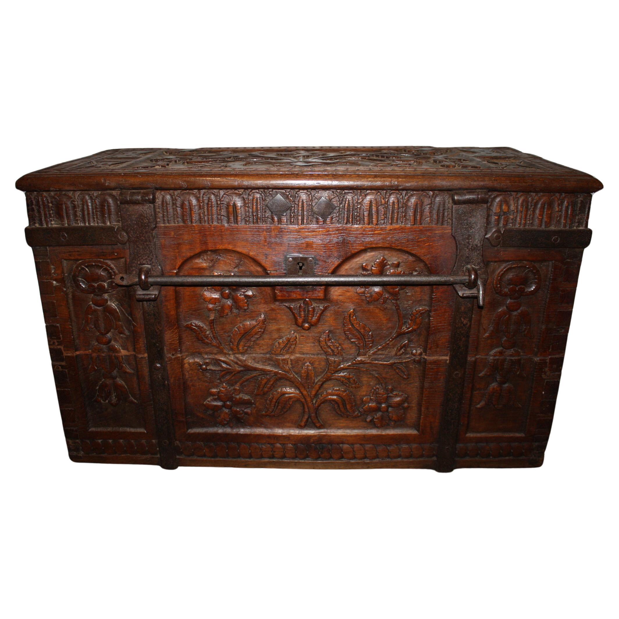 French Early 18th Century Trunk For Sale