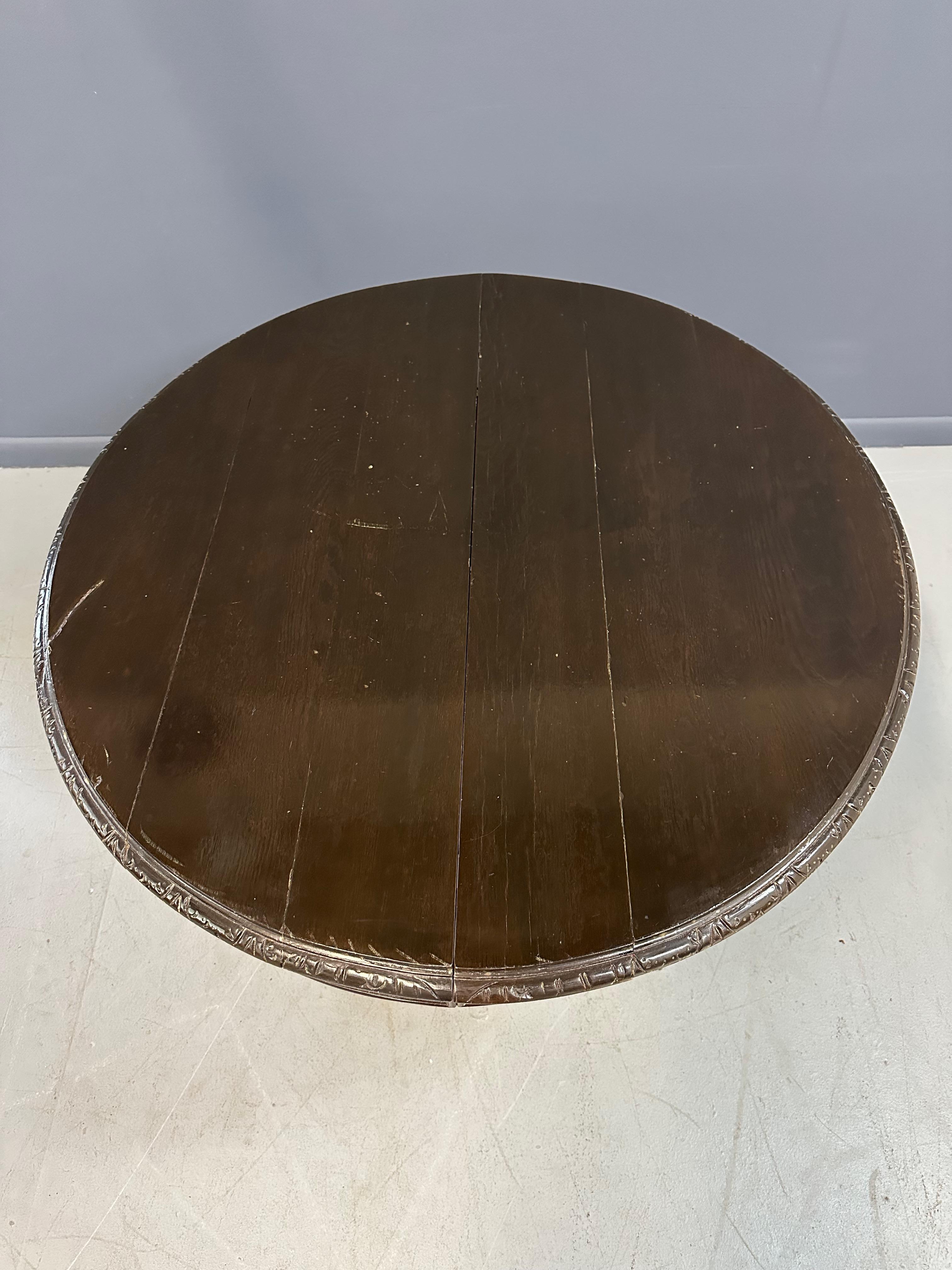 Französisch frühen 1900er geschnitzt Land Esszimmer Tisch in Obstholz im Angebot 3