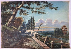 French Early 1900s Guignol Hand-Painted Scenes on Canvas, Set of Three