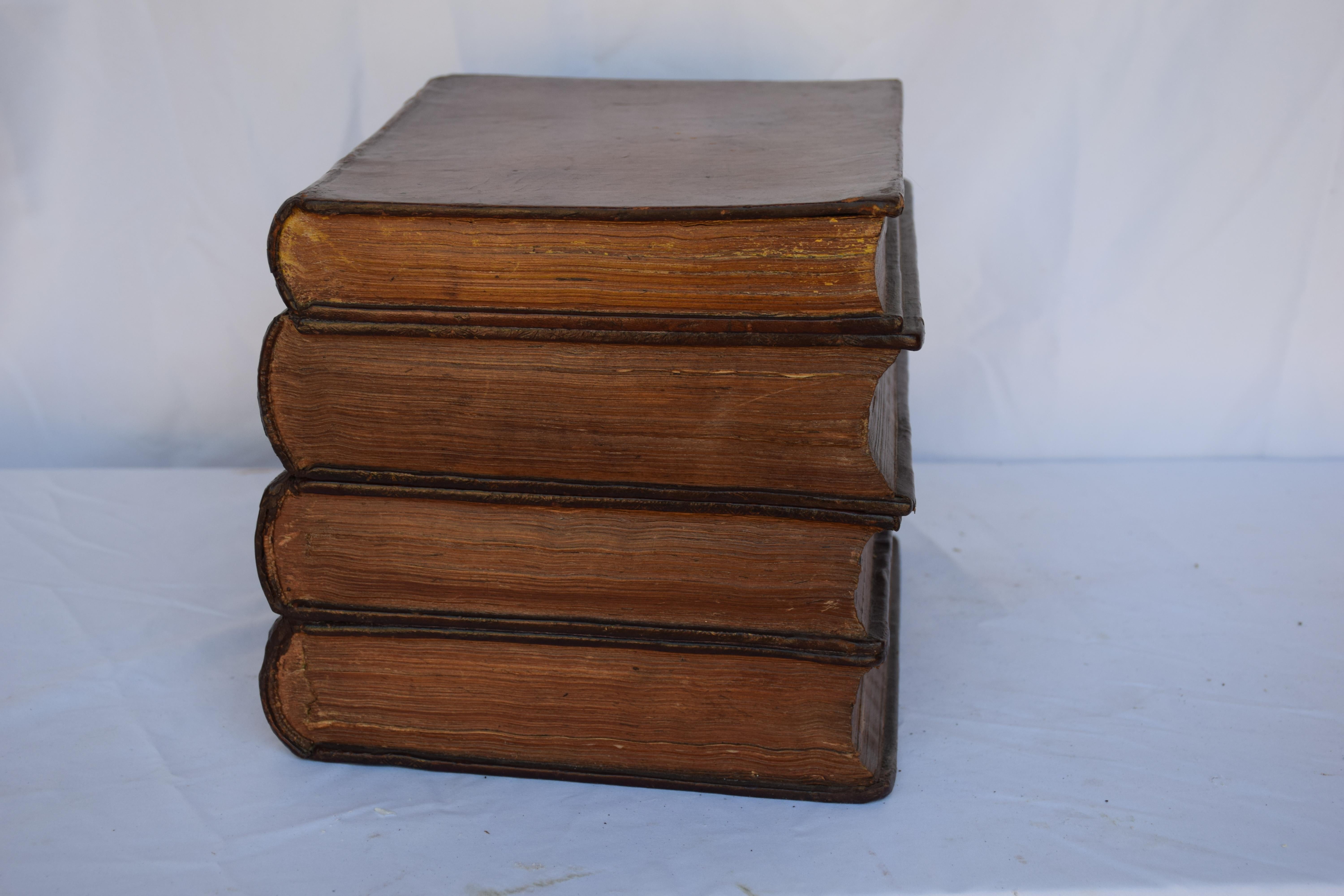 French Early 1900s Stack of Leather Books Tantalus Liquor / Drinks Box For Sale 9