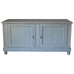 French Early 1900s Two-Door Painted Pinewood Buffet