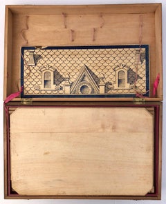 French Early 1900s Wooden Construction Game, Beautiful Architectural Details