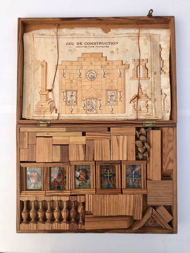 Ancien jeu de construction en bois - Lucien Paris