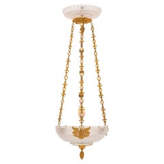 French Early 19th Century 1st Empire Period Baccarat Crystal & Ormolu Chandelier