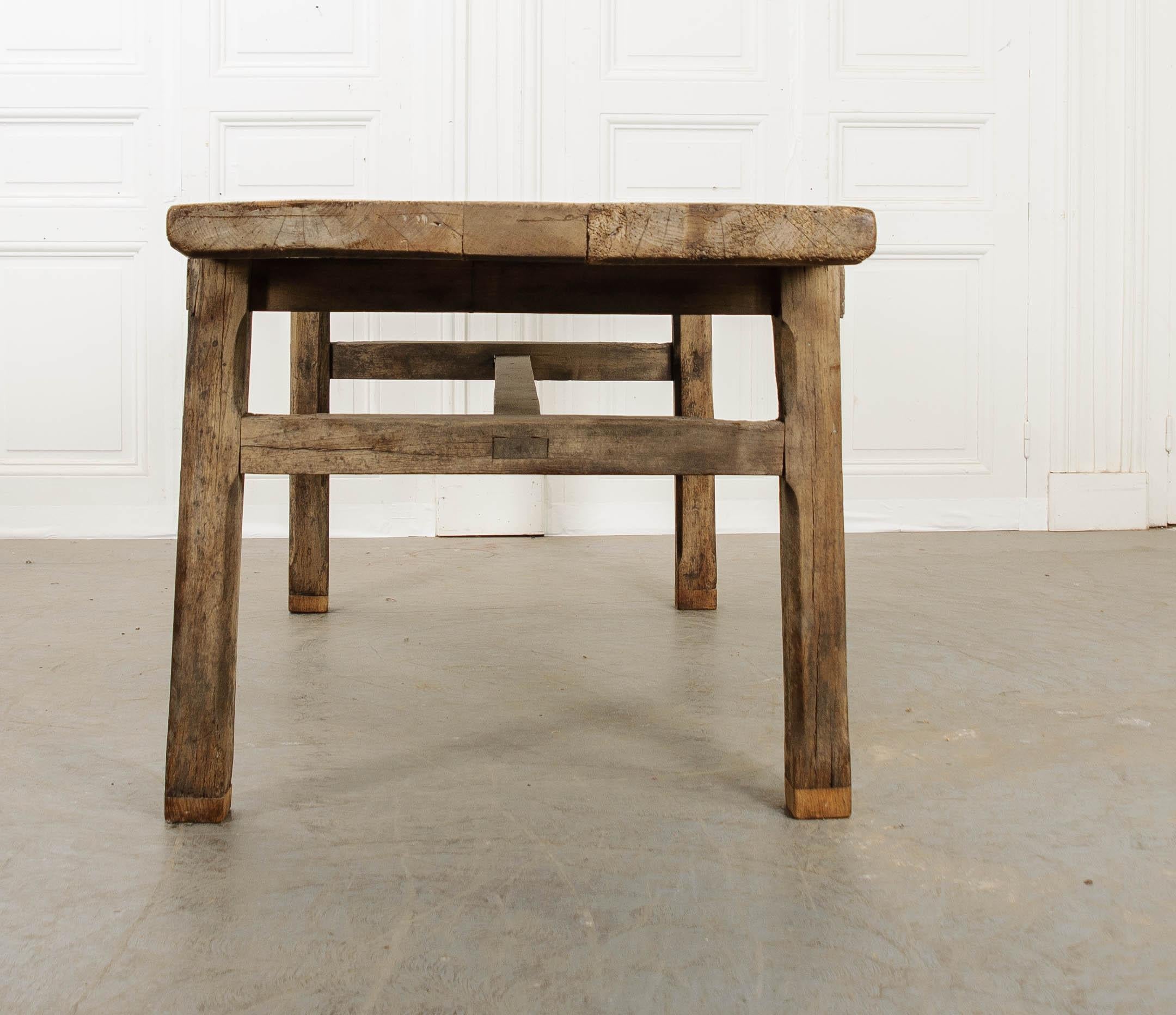 French Early 19th Century Bleached Oak Farm Table 5