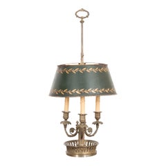 French Early 19th Century Brass and Tôle Bouillotte Lamp