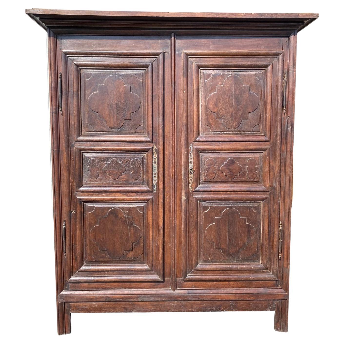 French Early 19th Century Carved Armoire from Normandy, France ( For Sale