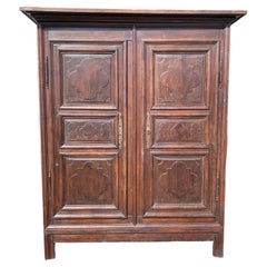 French Early 19th Century Carved Armoire from Normandy, France (