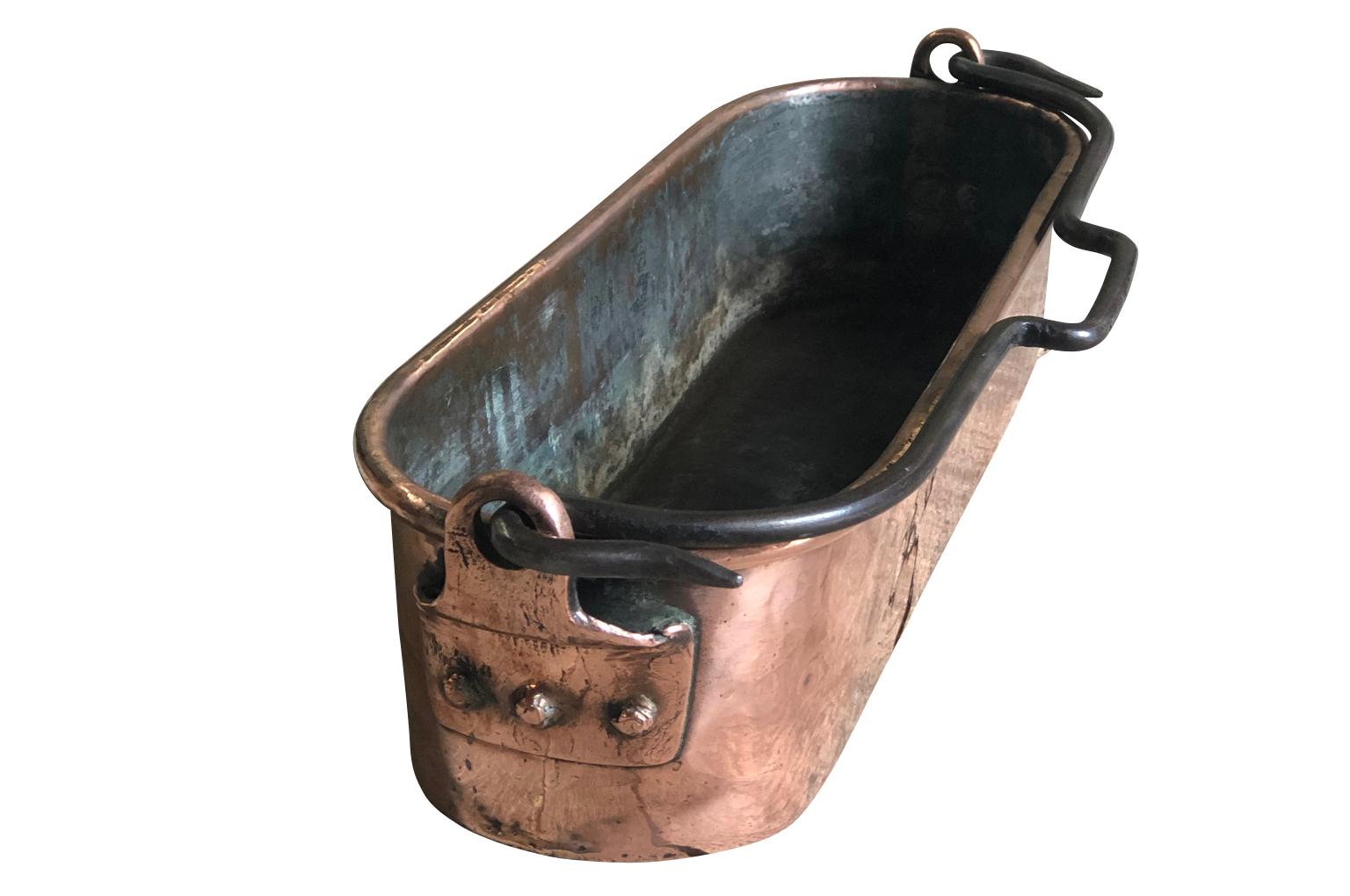 French Early 19th Century Copper Fish Pan In Good Condition In Atlanta, GA