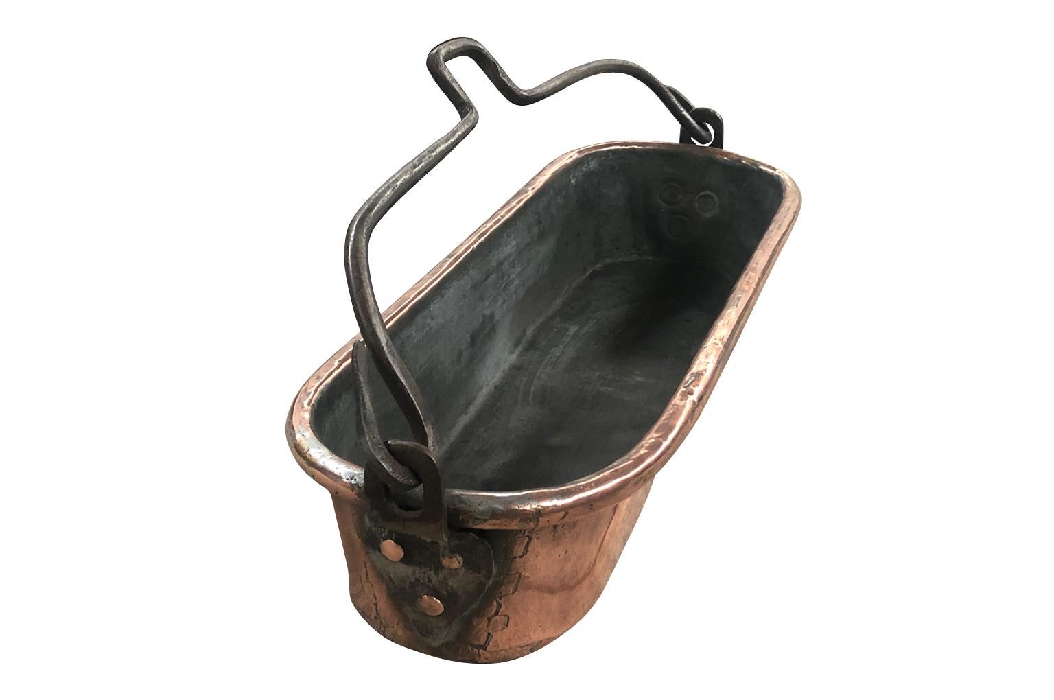 French Early 19th Century Copper Fish Pan In Good Condition In Round Top, TX