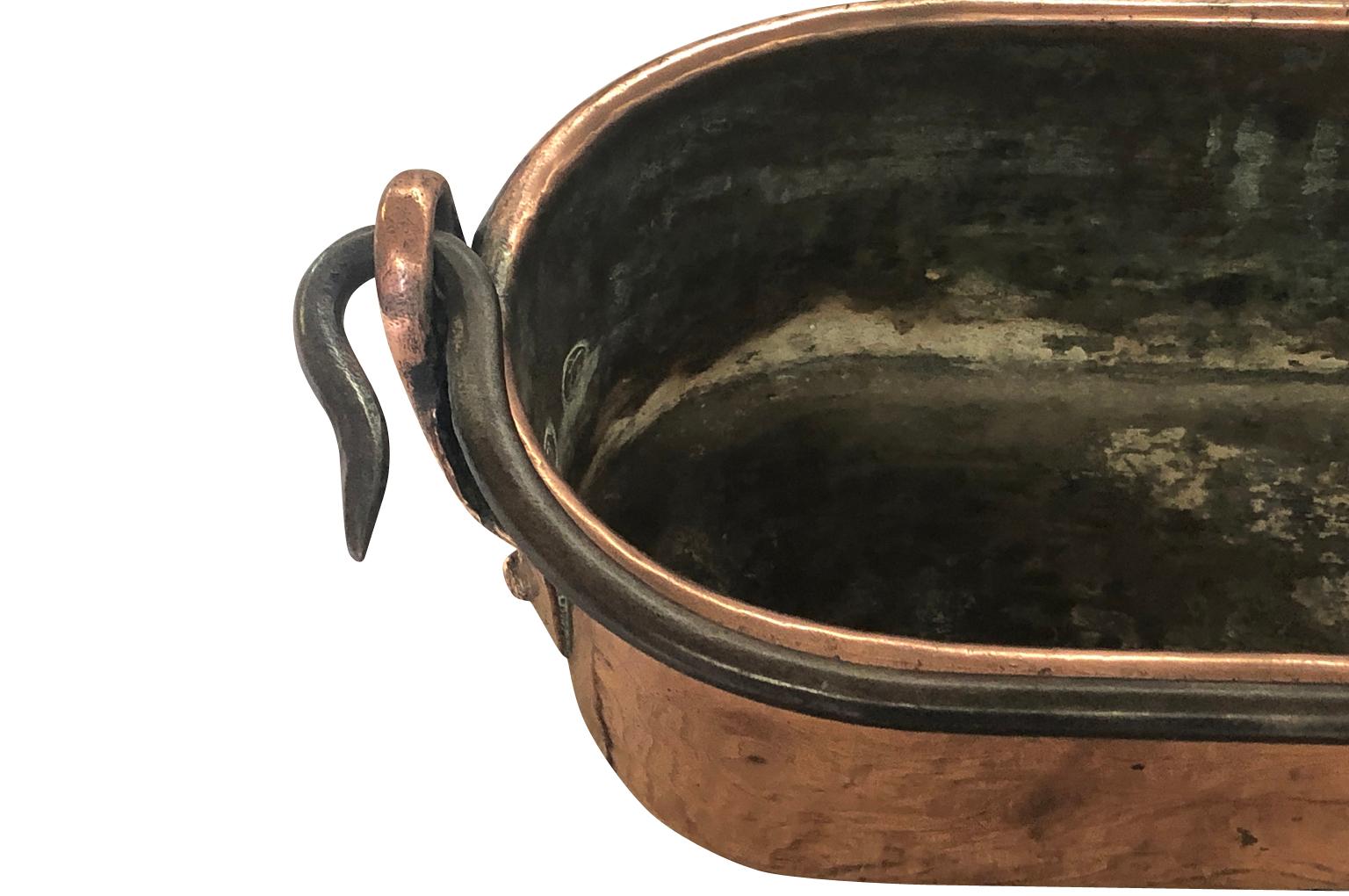 French Early 19th Century Copper Fish Pan 2