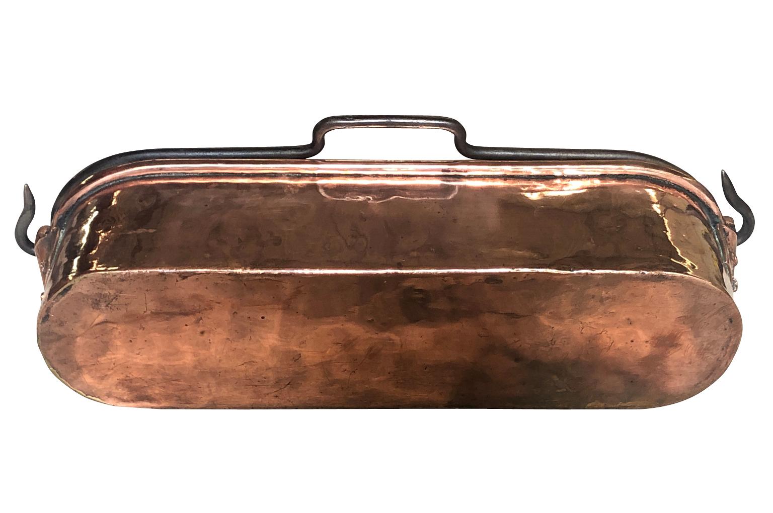 French Early 19th Century Copper Fish Pan 4
