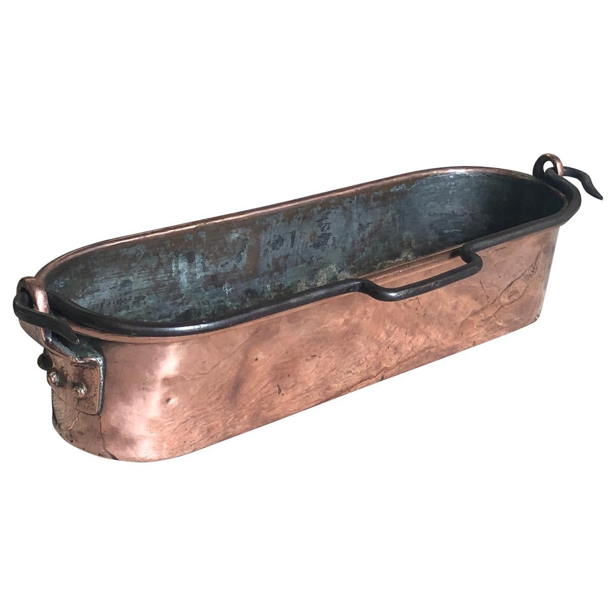 French Early 19th Century Copper Fish Pan