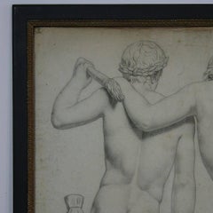 Dessin français du début du XIXe siècle représentant des nus masculins