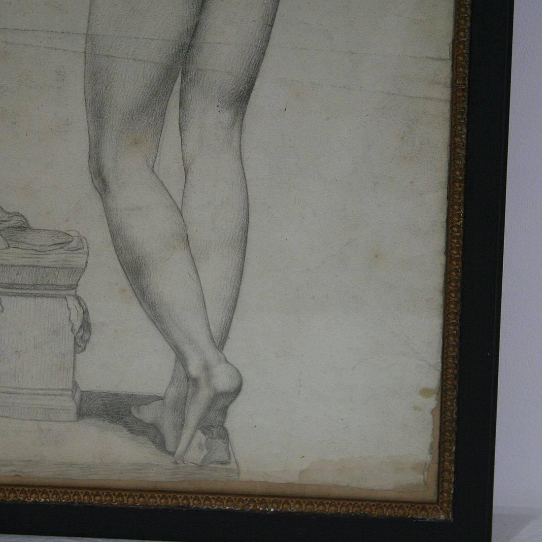 French Early 19th Century Drawing of Male Nudes 4