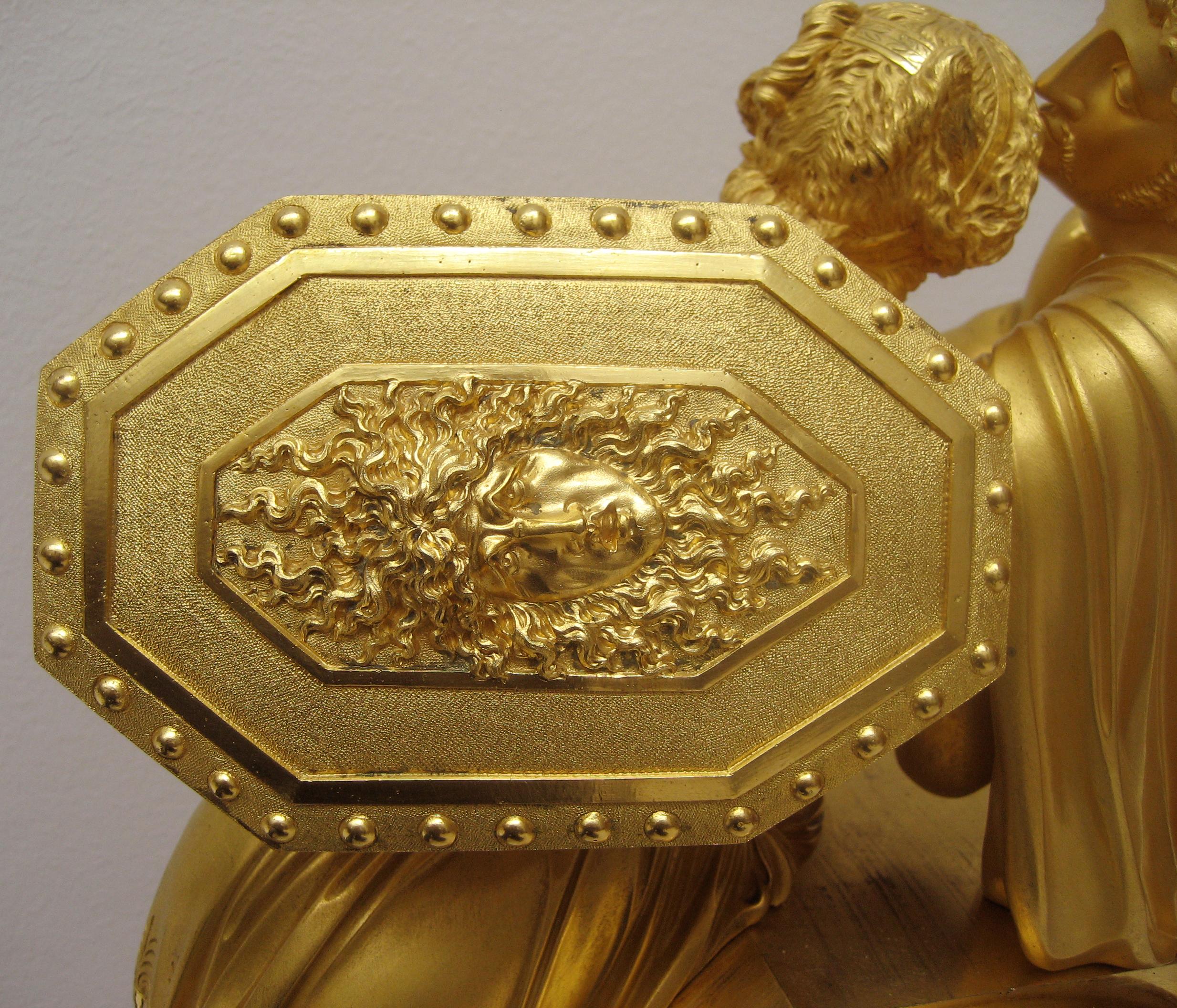 Reloj de chimenea francés de bronce dorado de principios del siglo XIX de Claude Galle Francés en venta