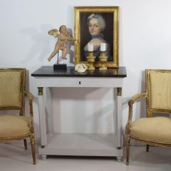 French Early 19th Century Empire Marble-Top Console Table