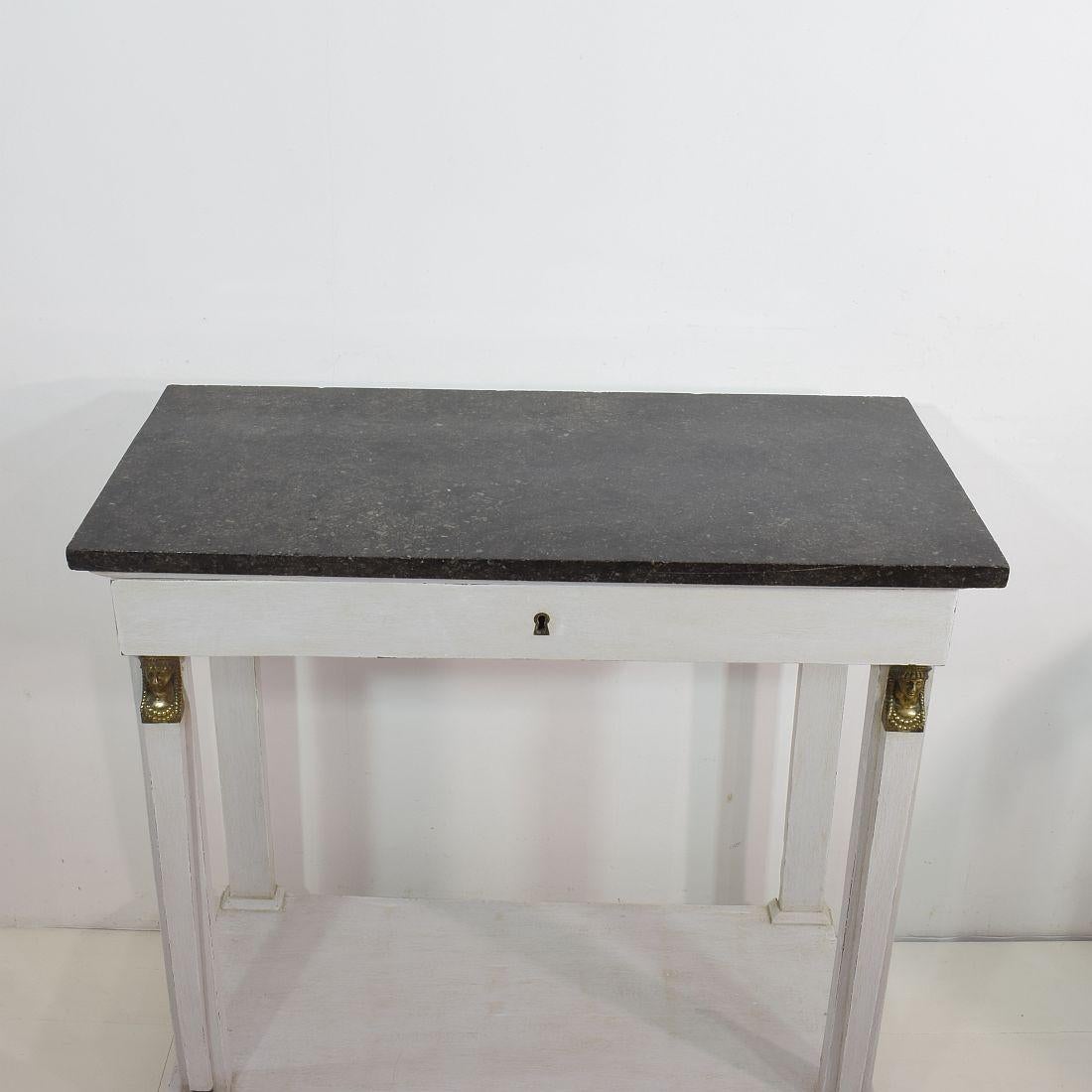 French Early 19th Century Empire Marble-Top Console Table 4