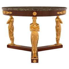 French Early 19th Century Empire Neoclassical Style Center Table