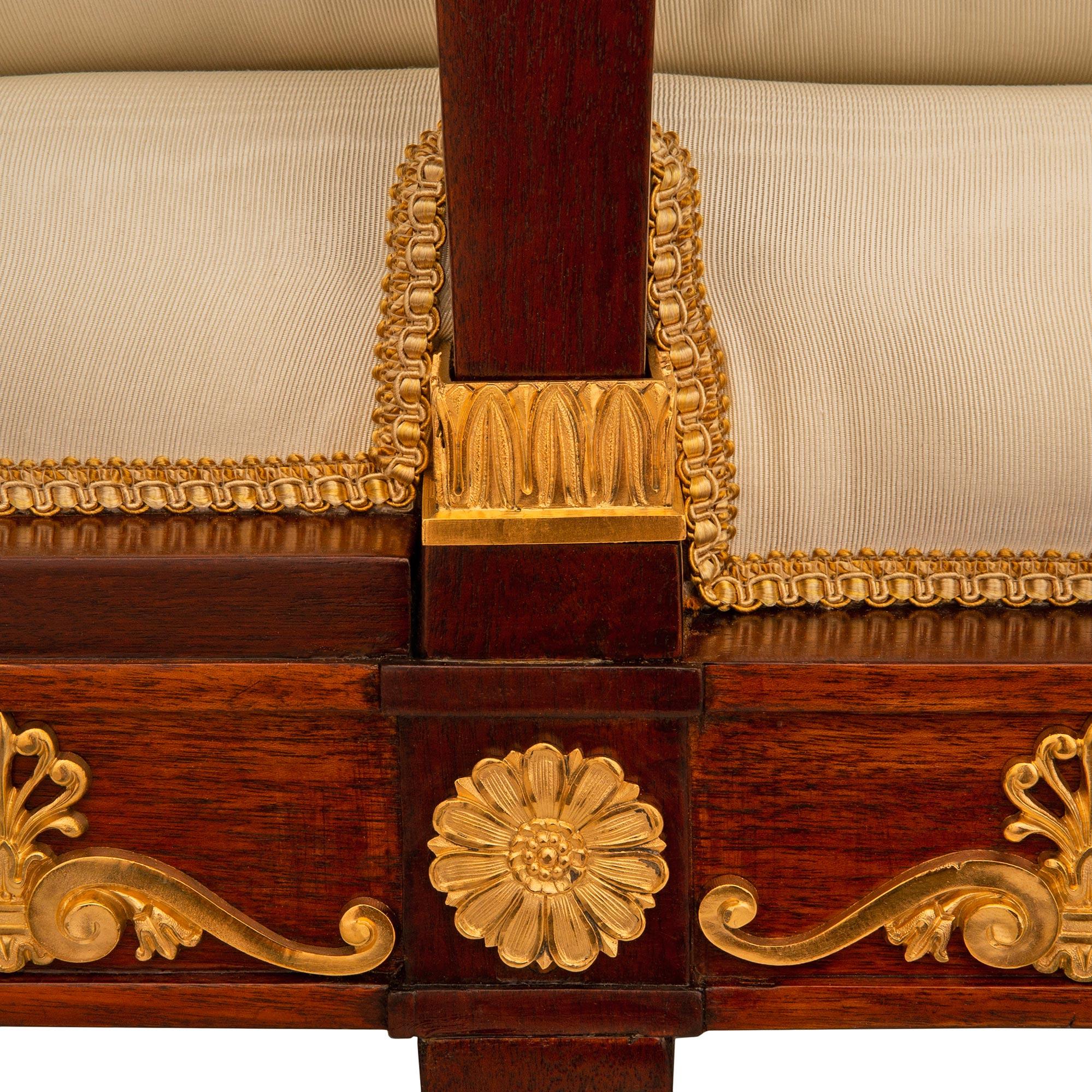 French early 19th century Empire period Mahogany and Ormolu chaise, Circa 1805 For Sale 2