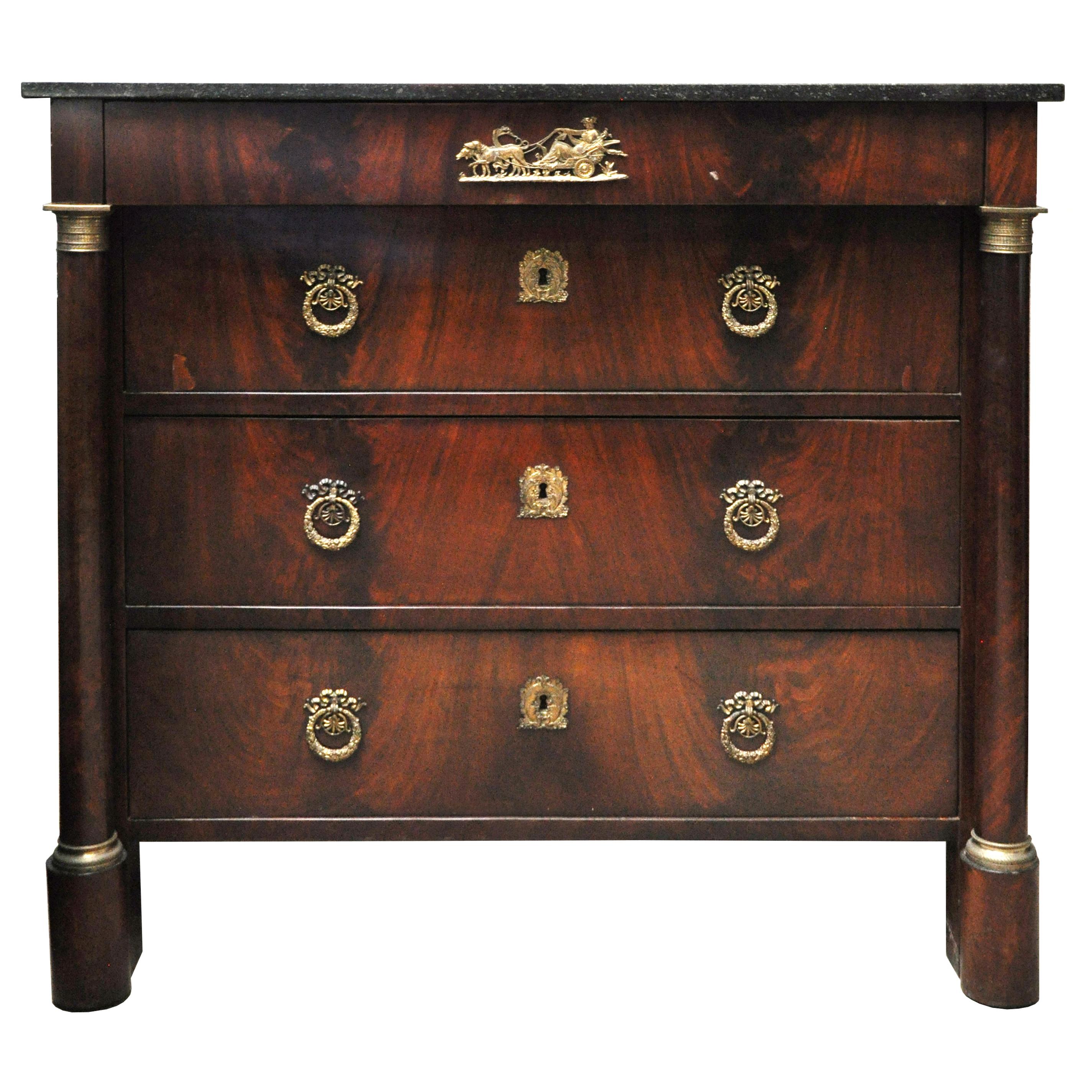 French Early 19th Century Empire Period Mahogany Chest For Sale