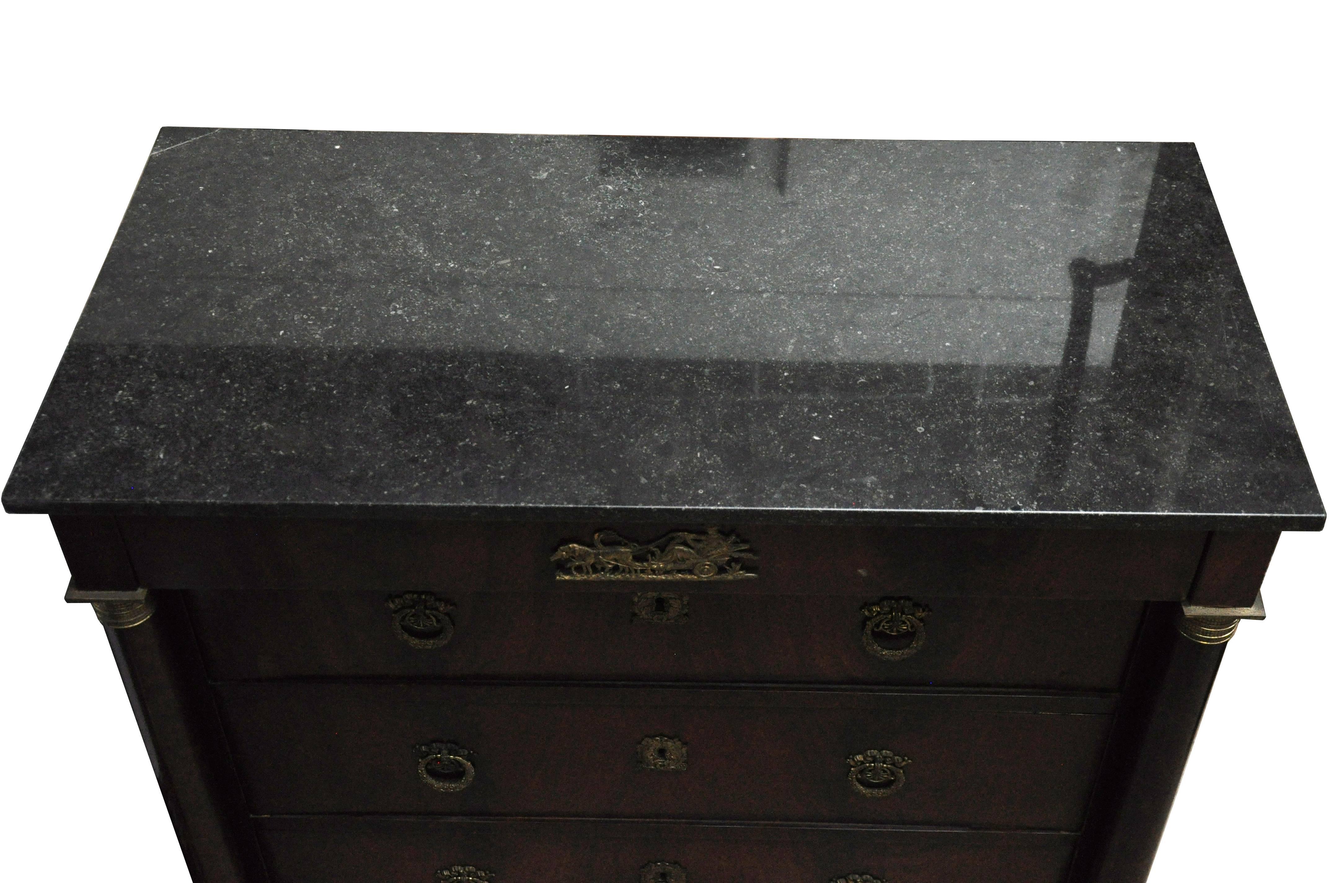 French Early 19th Century Empire Period Mahogany Chest For Sale 6