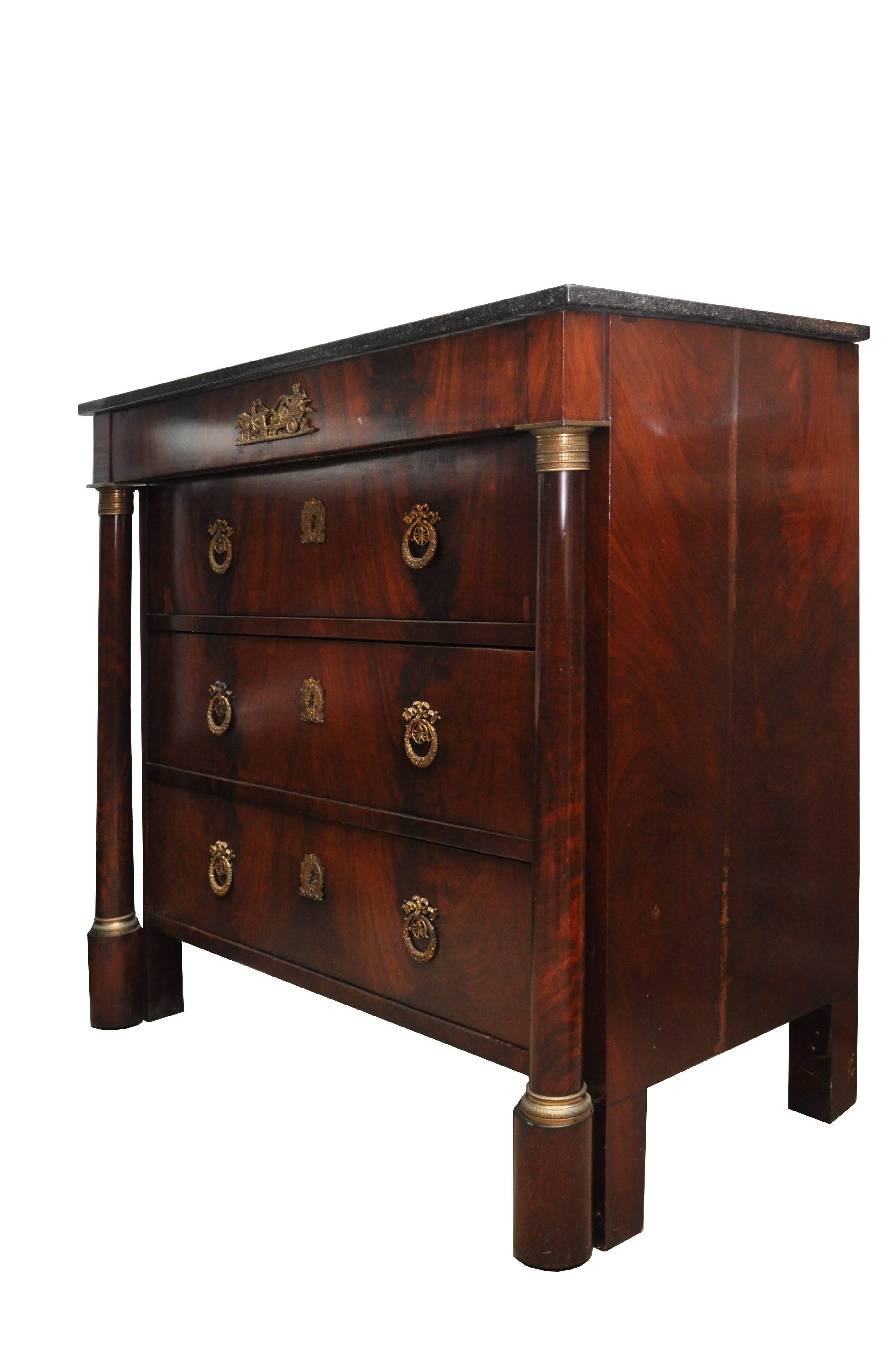 French Early 19th Century Empire Period Mahogany Chest For Sale 1