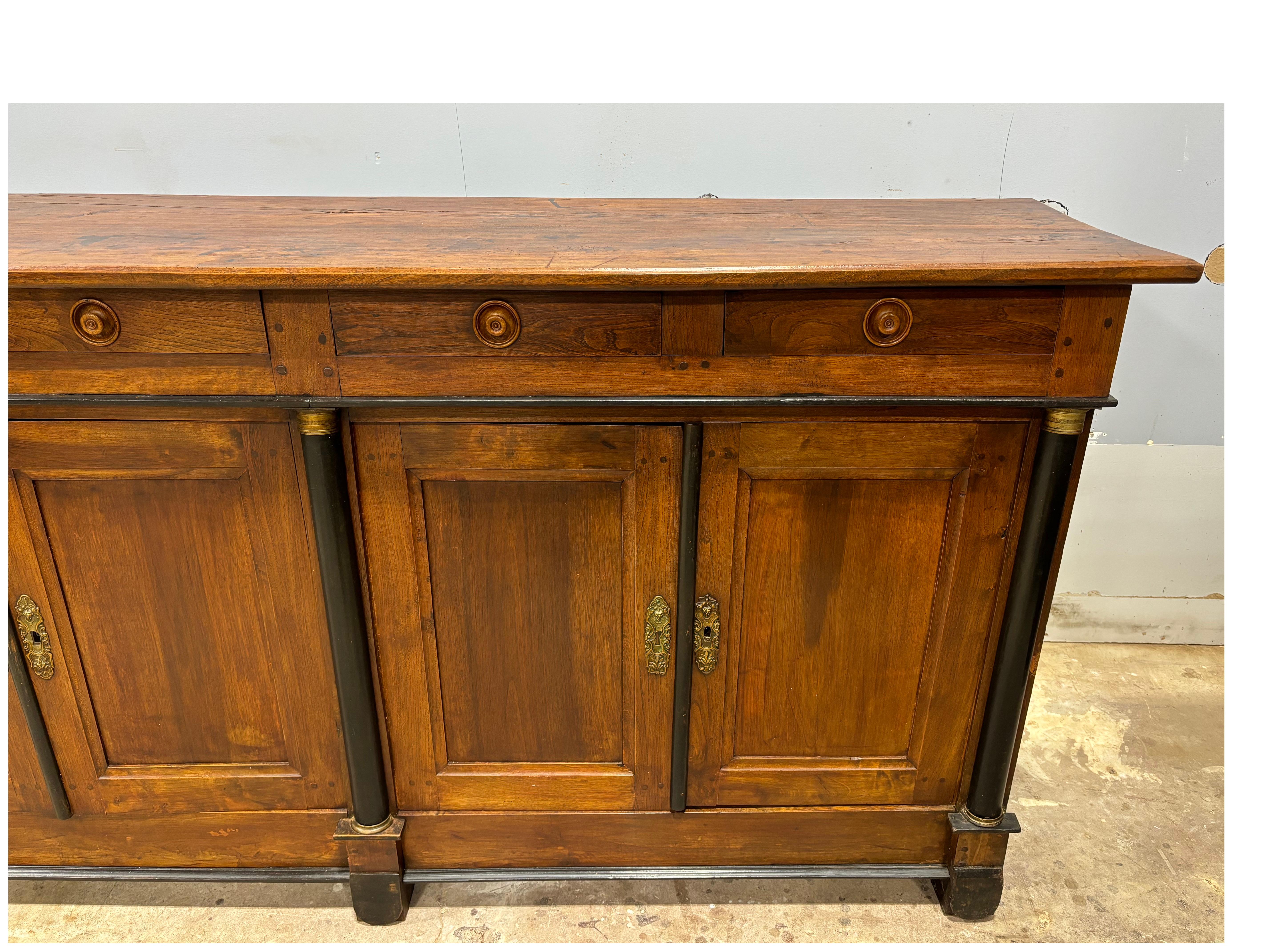 Walnut French Early 19th Century Empire Sideboard For Sale