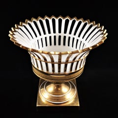 French, Early 19th Century, Empire Style, Pierced Porcelain Basket
