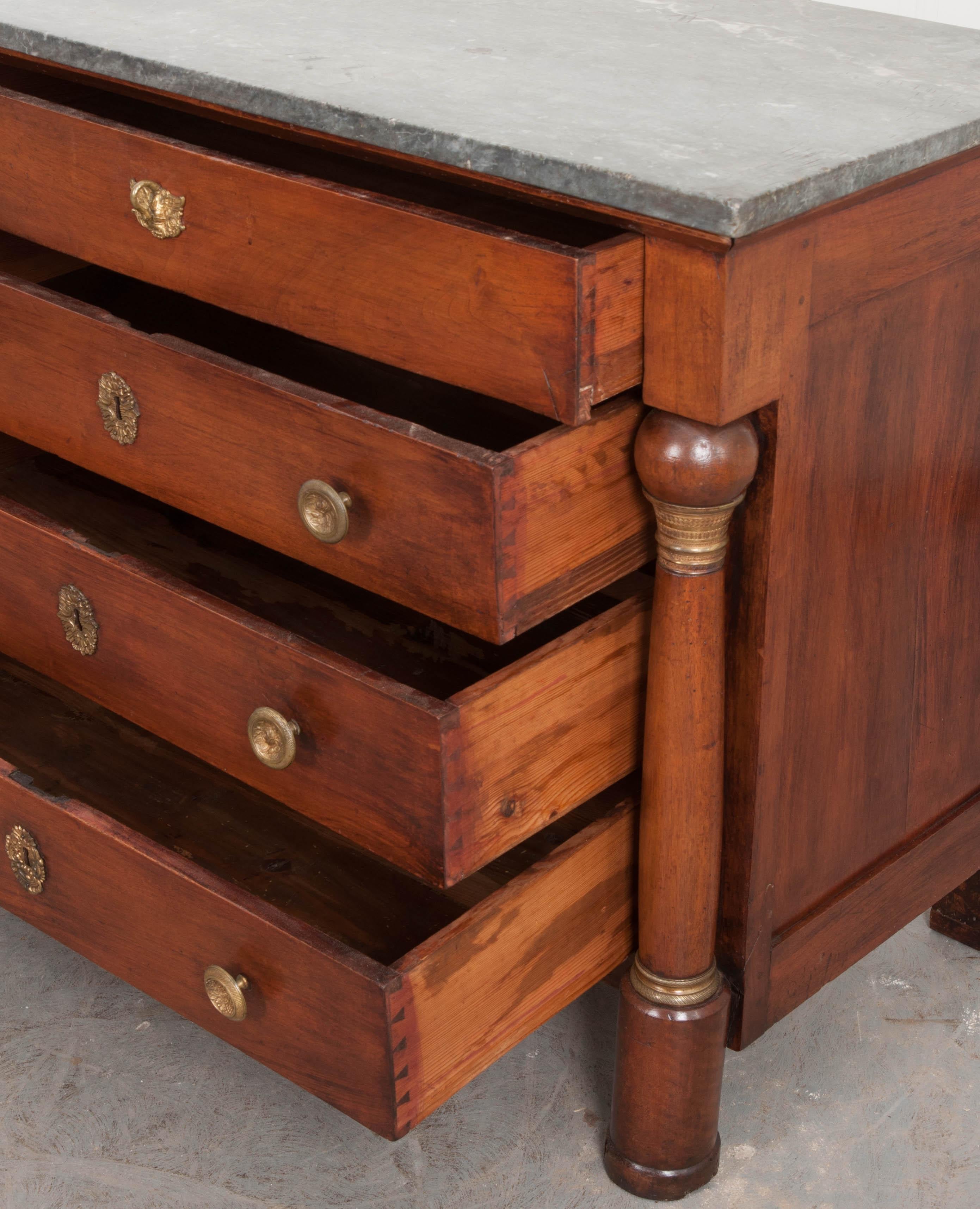 French Early-19th Century Empire Walnut Commode 5