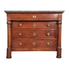French Early-19th Century Empire Walnut Commode