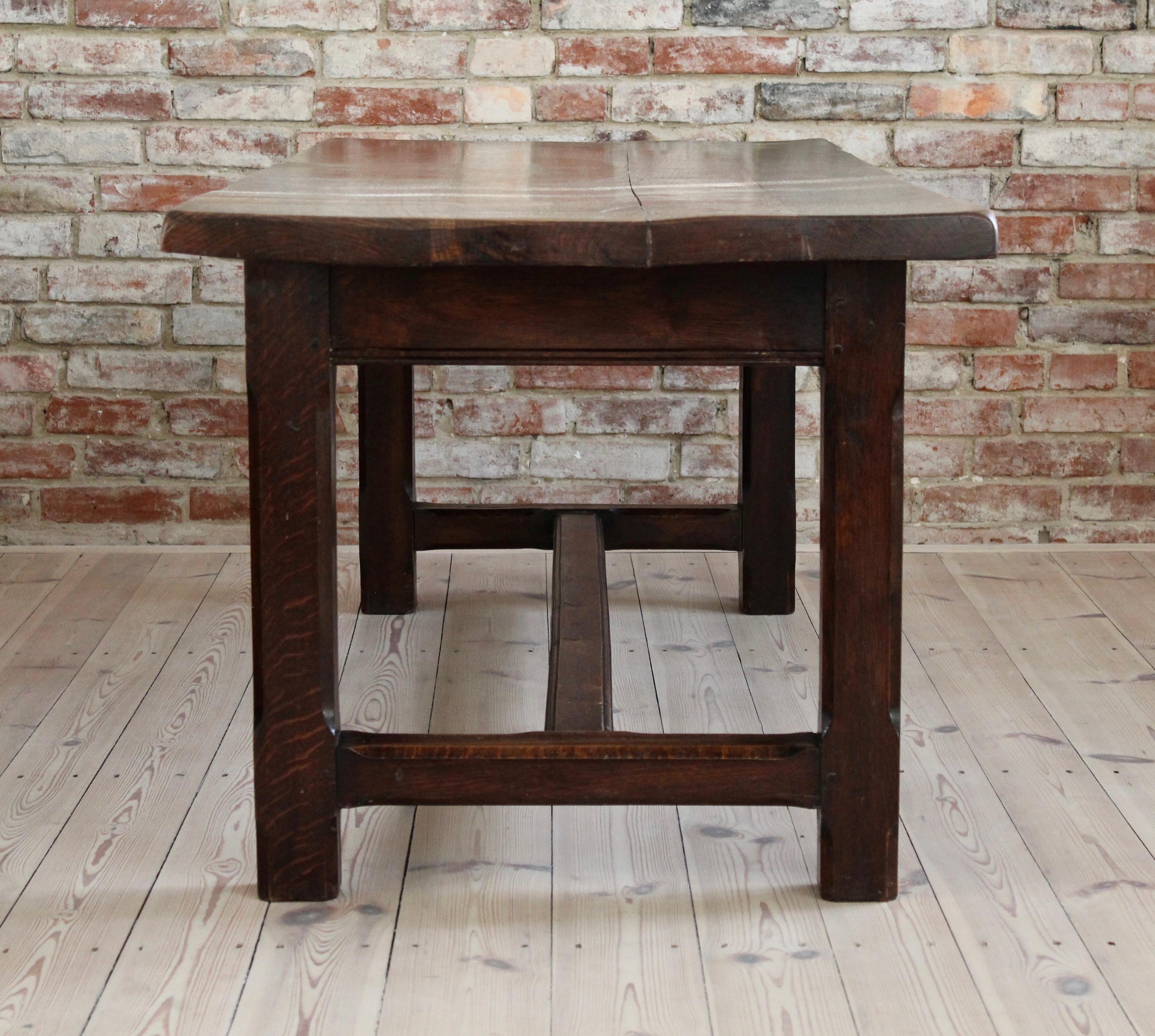 French, late 19th or early 20th Century Farm Dining Table, Solid Oak 8